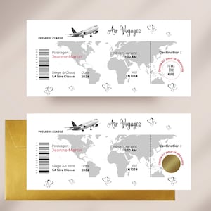 Pregnancy Announcement Card / Plane Ticket / Personalized Scratch Card / Original Announcement / Dad / Grandma / Grandpa / Tata / Uncle