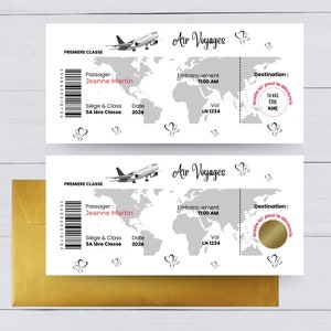 Pregnancy Announcement Card / Plane Ticket / Personalized Scratch Card / Original Announcement / Dad / Grandma / Grandpa / Tata / Uncle