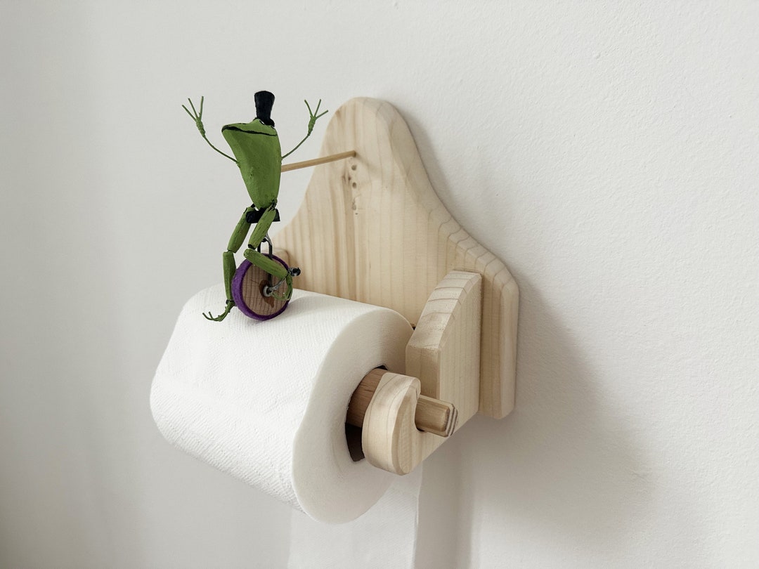 Frog on Unicycle, READ DESCRIPTION, Toilet Paper Holder Etsy
