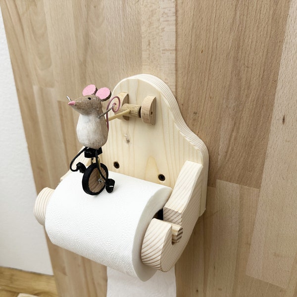 Maus auf Einrad, BESCHREIBUNG LESEN, Toilettenpapierhalter