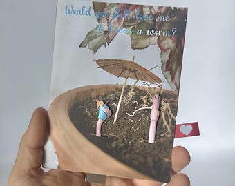 worm - Mechanical Pop-Up Valentine’s Day Card, DIY – Print and Build