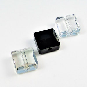 1 Piece/Pk, Stairway Swarovski Crystal Bead, 10mm, 14mm, 5624, Crystal Clear, Jet Black, Silver Shade