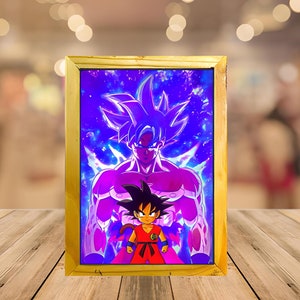 Handgemaakte anime kid led-foto, kunstlijstverlichting, led-foto, lichtbak, led-licht, schaduwschildering, anime-decor
