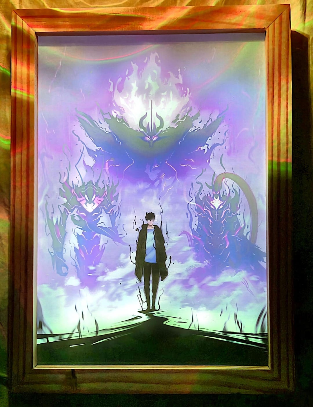 Handmade Anime Solo Leveling LED Photo, Art Frame Light, LED Photo ...