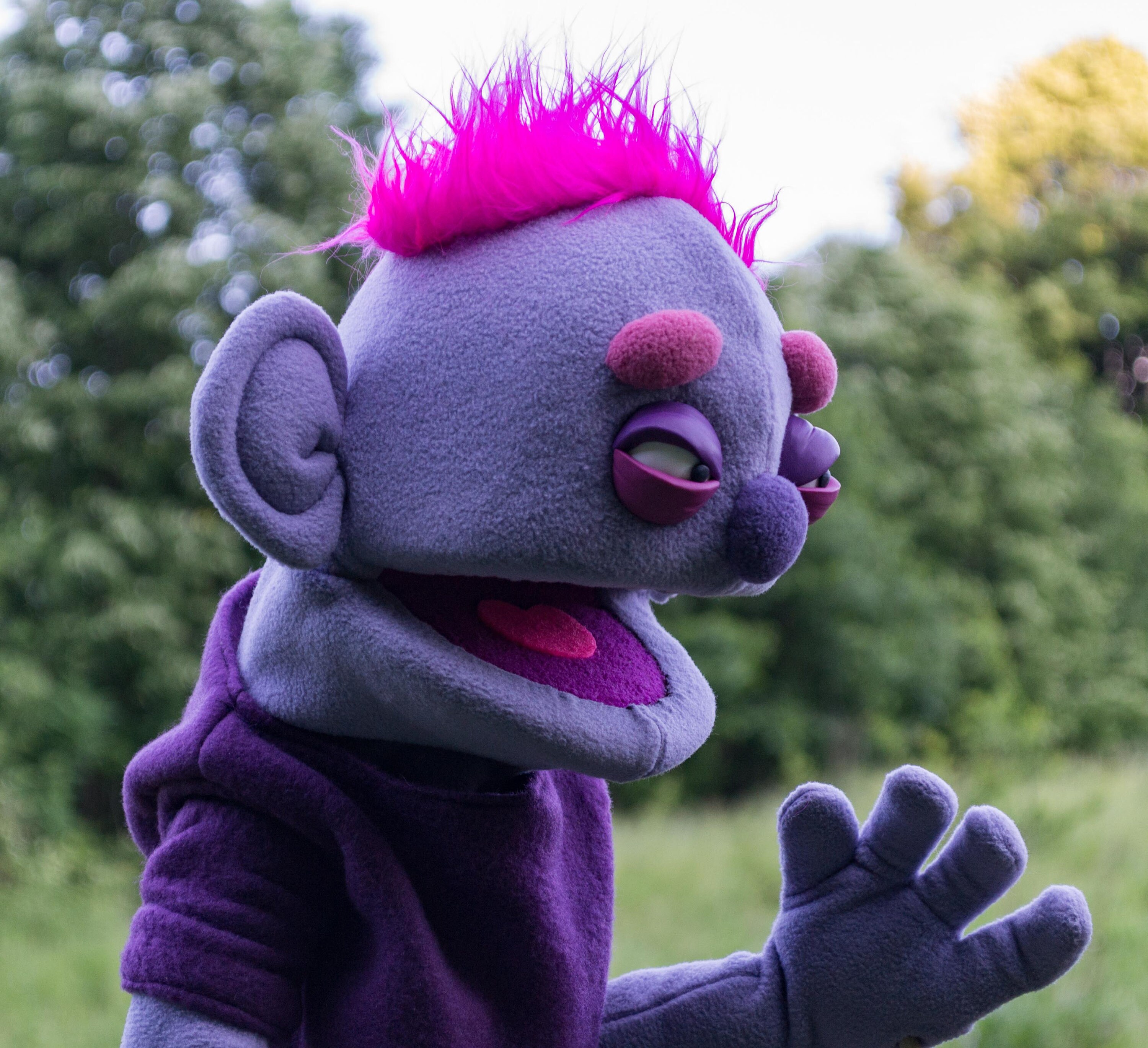 Unique Handmade Professional Hand Puppet Purple Guy OOAK Etsy
