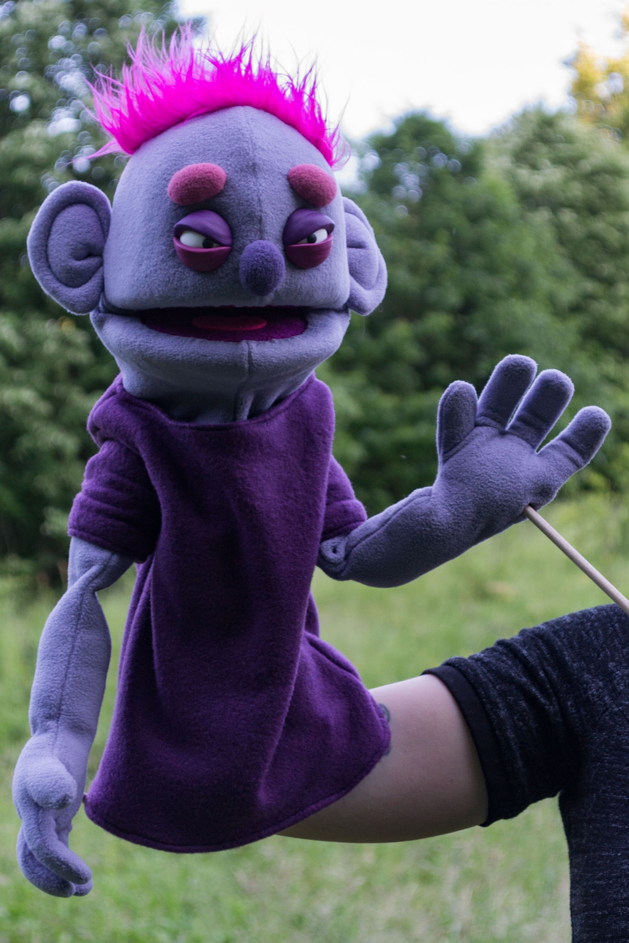 Unique Handmade Professional Hand Puppet Purple Guy OOAK Etsy