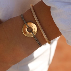 Personalized Target Cord Bracelet - Gold Plated