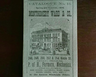 Time Capsule Antique 1875 Montgomery Ward Catalogue No 13 Near MINT