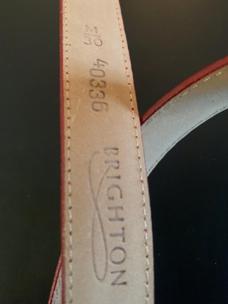 Vintage 90s Brighton Caramel Leather Belt Size M image 10