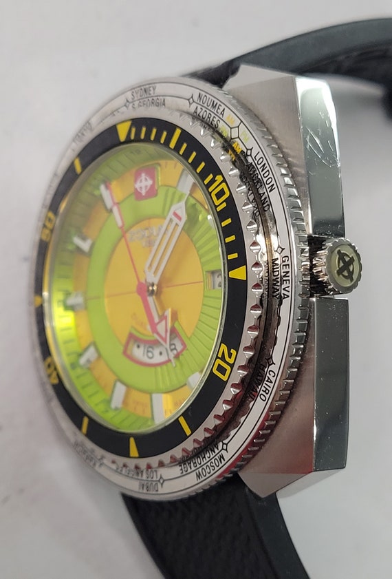 Rare Zodiac Zo3705 Super Dragon World Timer Swiss… - image 10