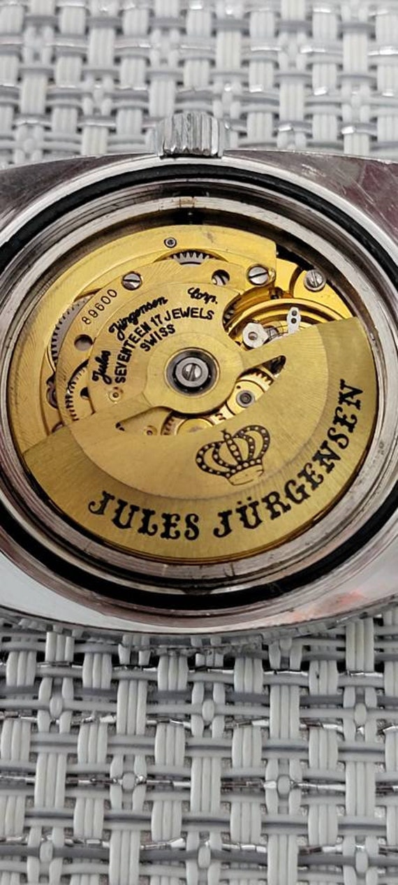 1960s Jules Jurgensen Automatic 17 Jewels Stainle… - image 5