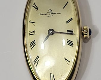 Baume & Mercier 14,18k Solid Gold Baignoire Allongée Manual Ladies Watch Working