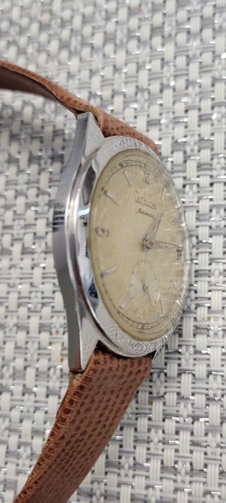 Rare 1950s Jaeger Lecoultre Automatic Bumper Model E.329 Cal.P813 Men's Watch image 9