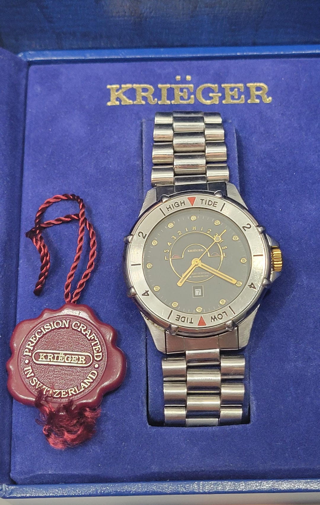 Krieger Tidal Chronometer 7 Jewels Swiss Quartz Men's Watch With