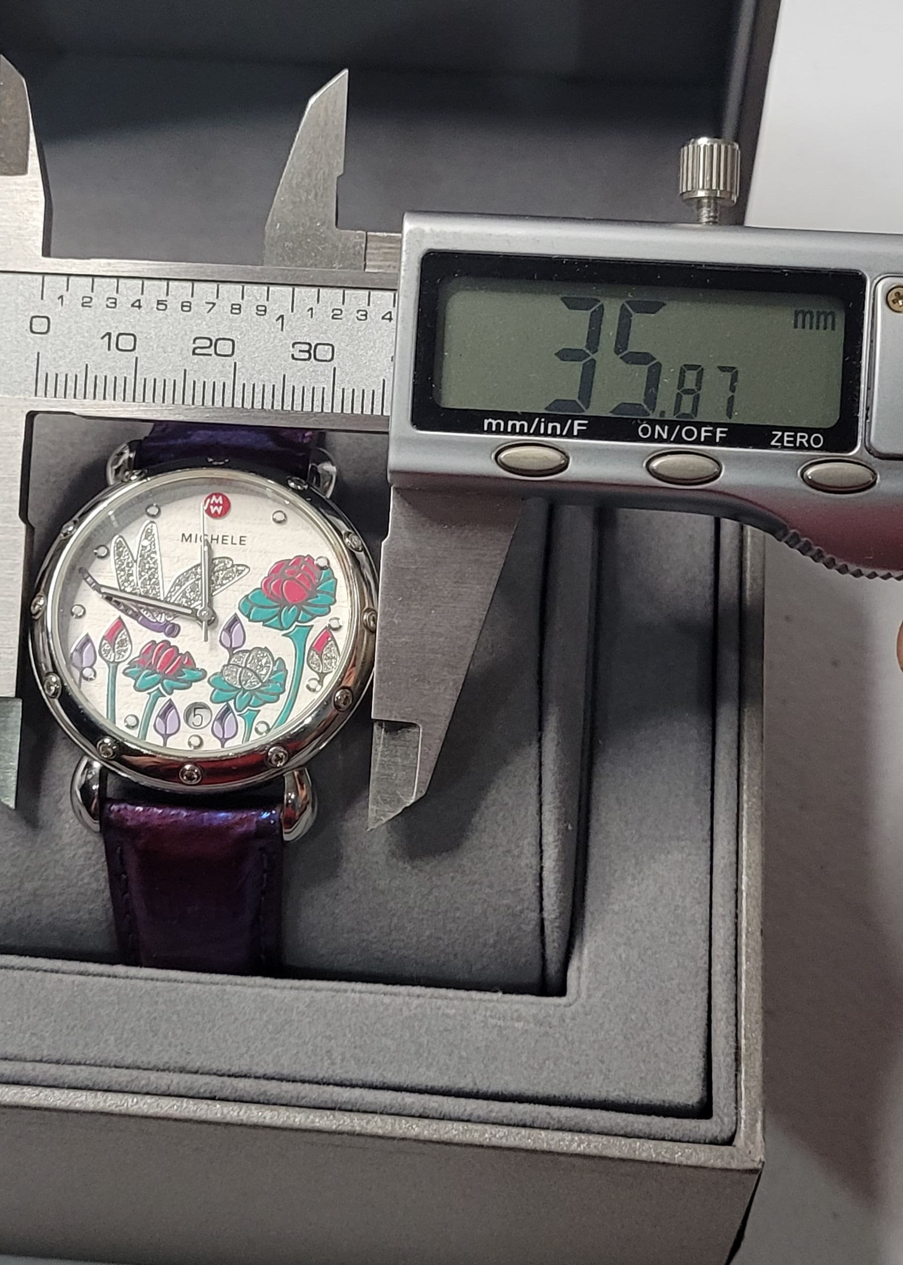 Michele 36 mm Garden Party Diamantes .69 ct 3 joyas Cuarzo Damas Etsy Mexico