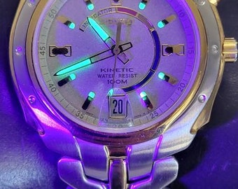 Vintage Seiko Kinetic 100m 5m62-0D10 Automatic 6 Jewels Men&#39;s Watch