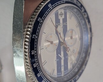 RARE Zodiac 1882 V8 Shelby 44mm Chronograph 13 Jewels Swiss Quartz
