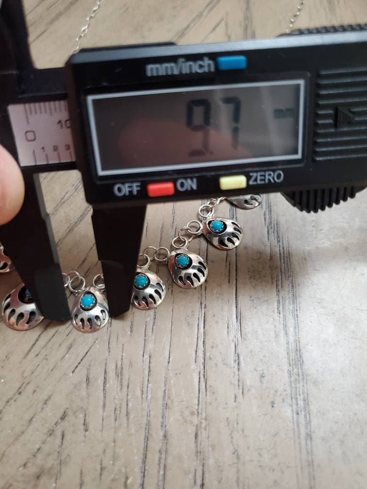 Navajo Vintage Turquoise Bear Paw Sterling Silver Necklace and Earrings ...