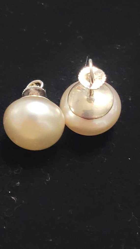 Vintage 14k Real Pearls Earrings Set - image 4