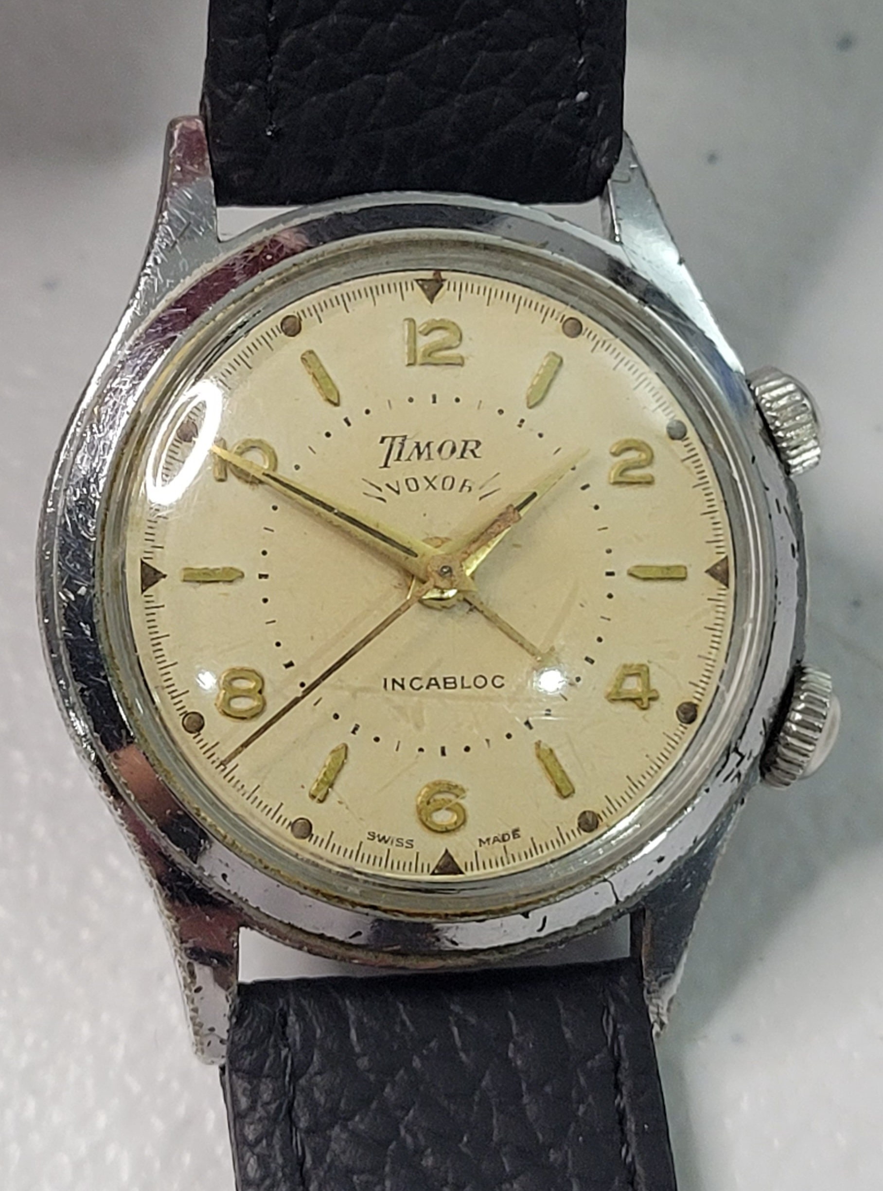 1950's Timor “voxor” Alarm 17 Jewels Cal AS-1475 Manual Men's