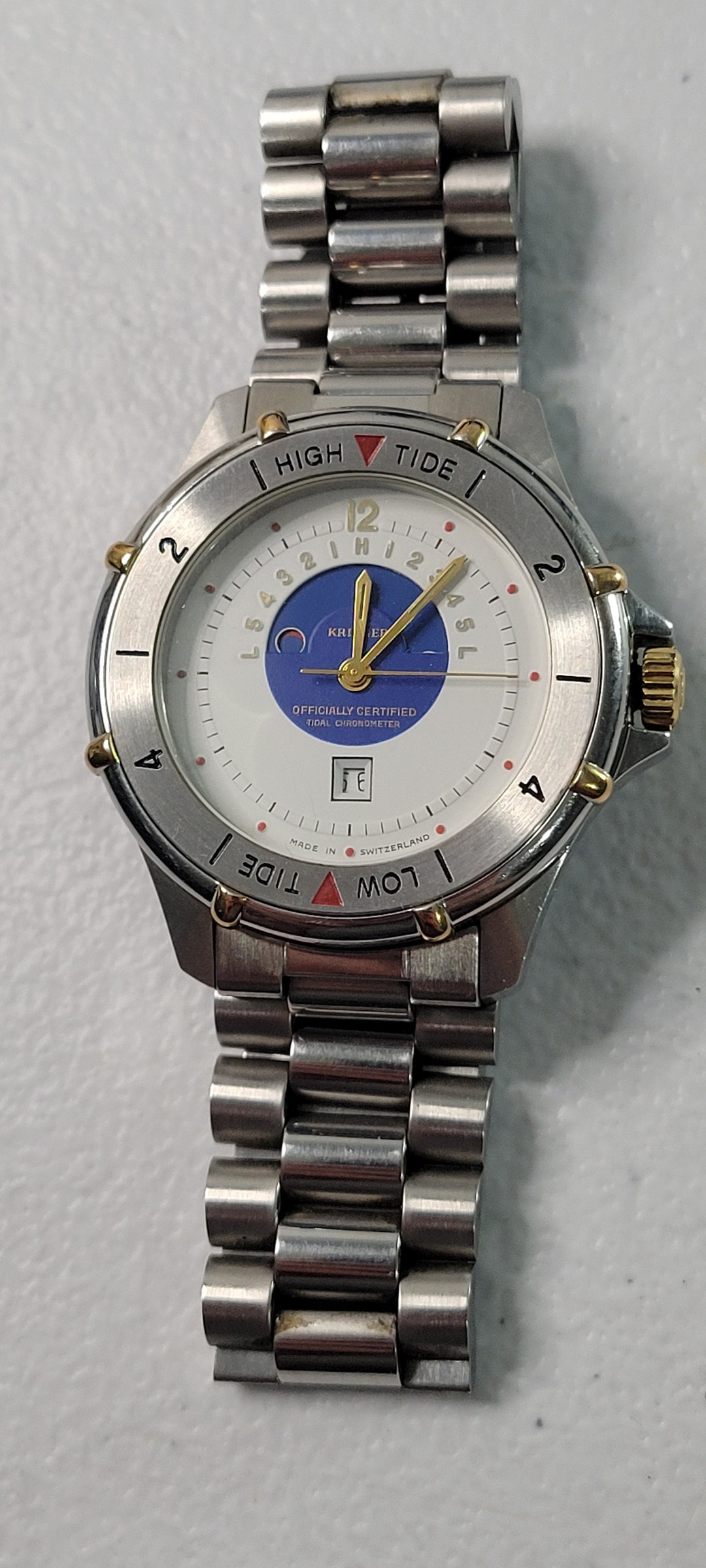 Krieger Tidal Chronometer 7 Jewels Swiss Quartz Men's Watch With