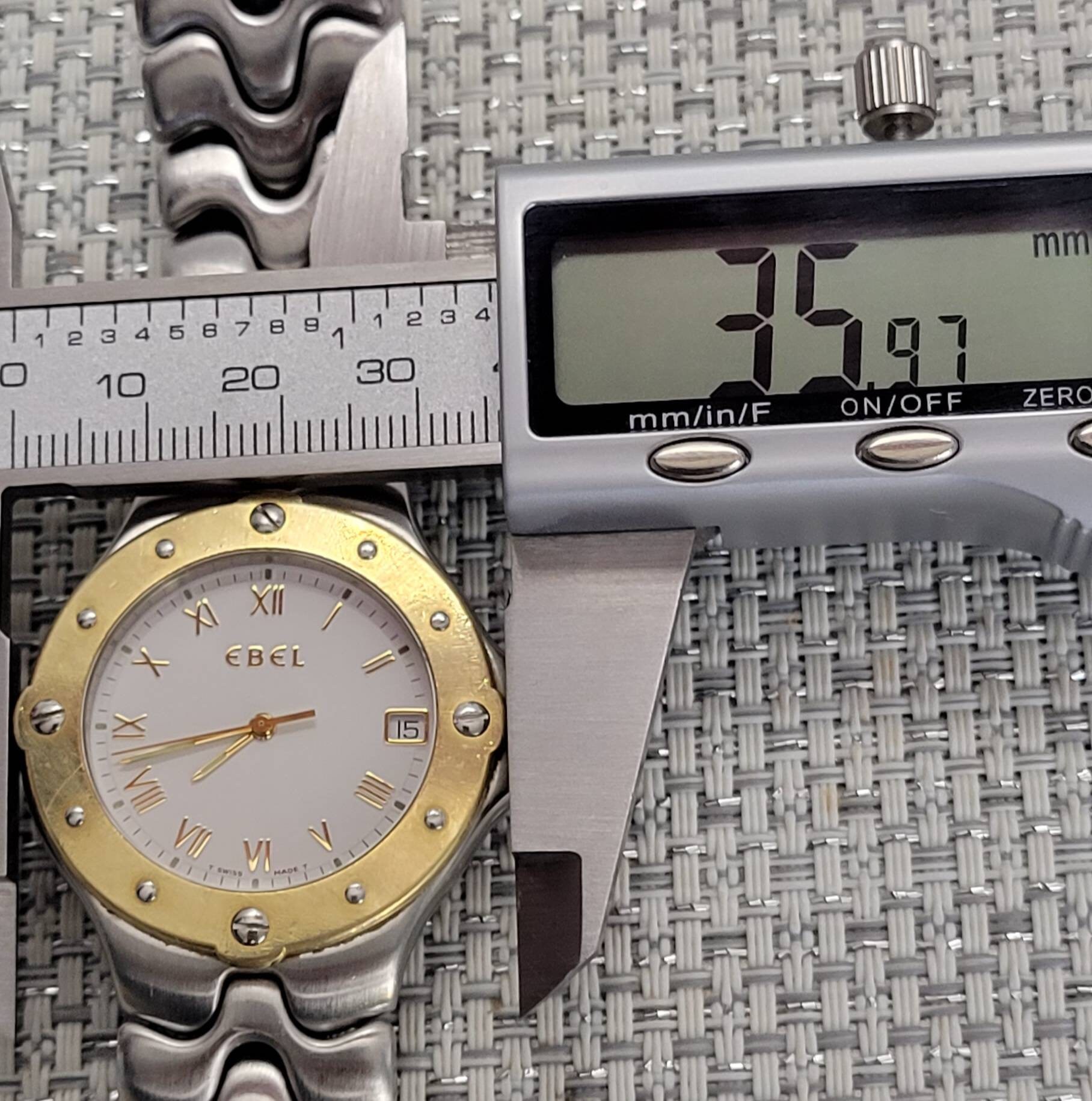 Ebel Sportwave 18k Bezel E6187631 Swiss 7 Jewels Quartz Men s