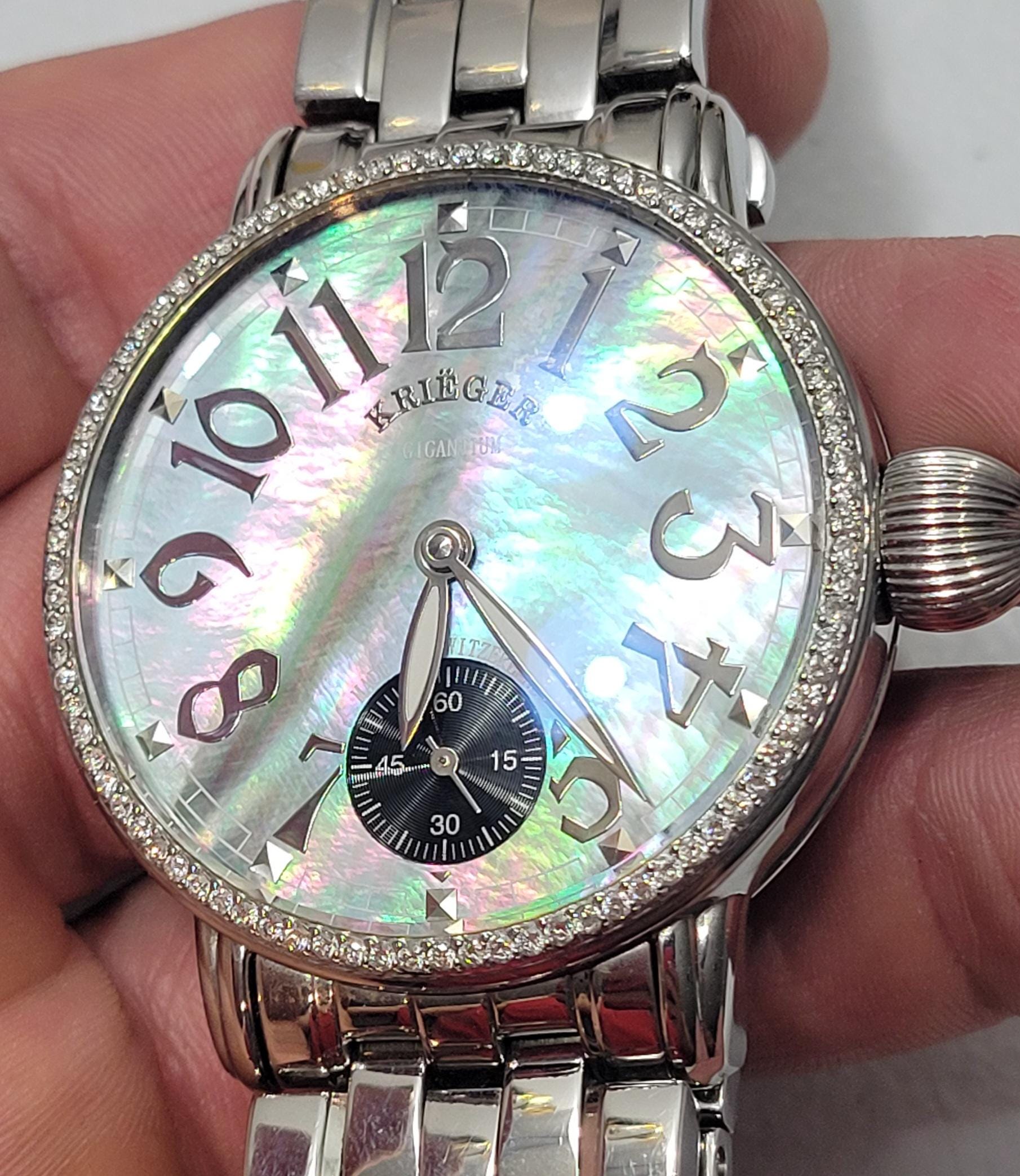 Krieger Gigantium Diamond Bezel 42mm K7007 Manual 17jewels Men