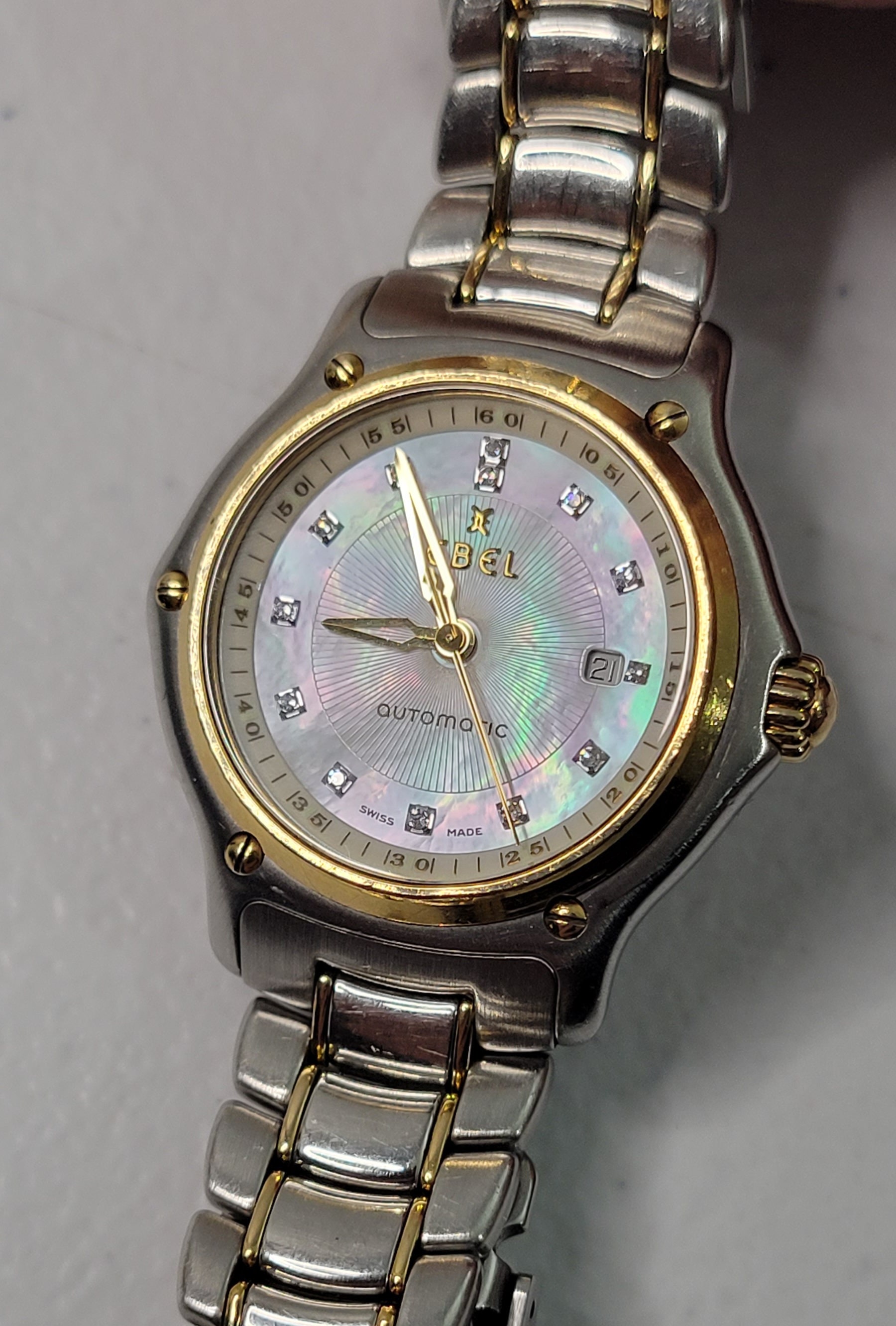 Ebel 1911 Ladies Watch - AUTHENTIC! Ebel 1911 18k Gold Steel Ladies Wrist Watch Green Color Dial  main image 2