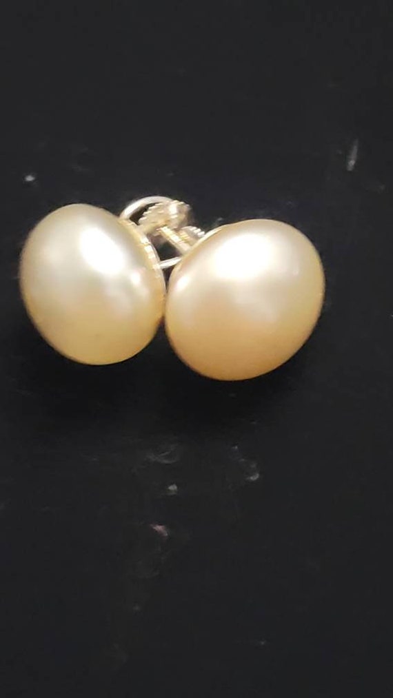 Vintage 14k Real Pearls Earrings Set - image 1