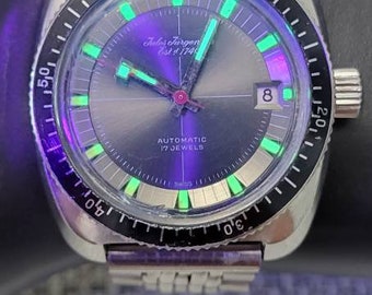 Jules Jurgensen automatisch 17 juwelen roestvrij Zwitsers duiker herenhorloge uit de jaren 60