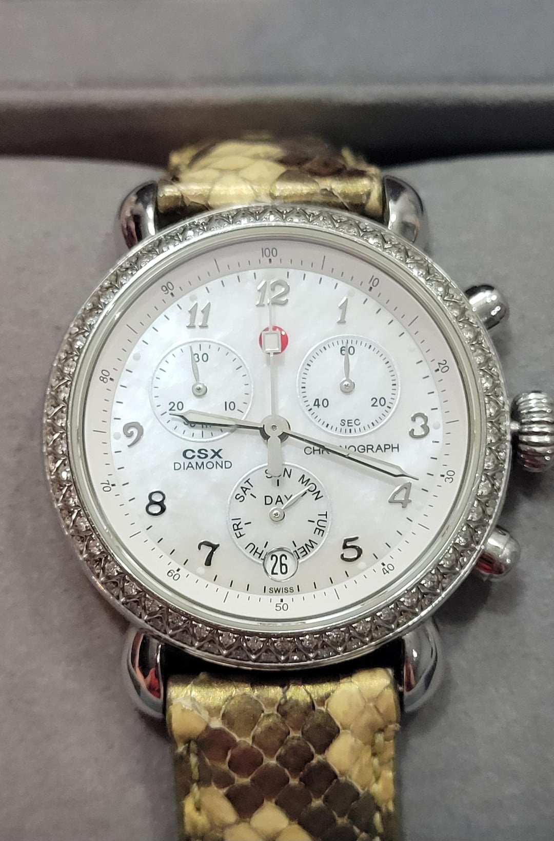 MICHELE CSX 36mm Chronograph Diamond Bezel Ladies Quartz  display picture 1