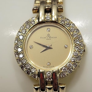 Baume & Mercier 18k Solid Gold 22mm  Swiss 6 Jewels Quartz Ladies Watch 41 Grams