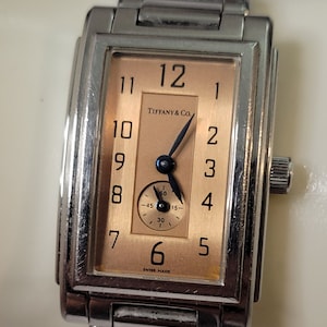 Tiffany & Co. Resonator 22mm 514.1014 Salmon Dial Swiss Quartz Women's Watch