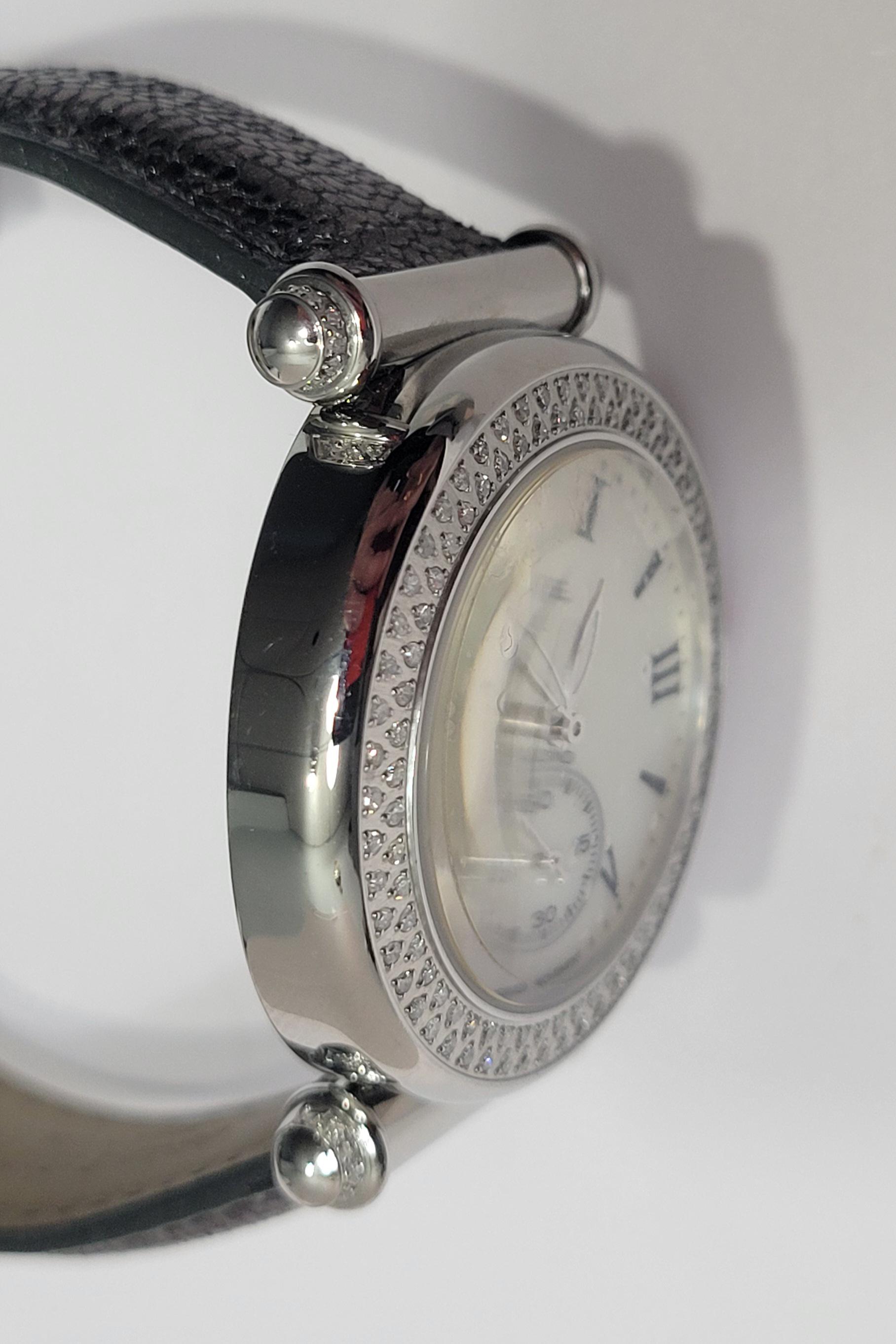 Michele Caber Rose Gold Tone Diamond Bezel MOP Dial 37mm Quartz Womens Watch Michele Caber Isle Diamond Watch 32mm Women Mop Dial Rose  main image 3