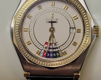RARE Corum Admirals Quattro 18k  91.115.21 V200 Swiss 7Jewels Quartz Woman Watch