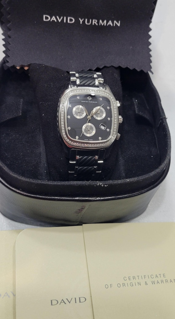 David Yurman 35mm Diamond Thoroughbred Chronograph T307-CST  display picture 3