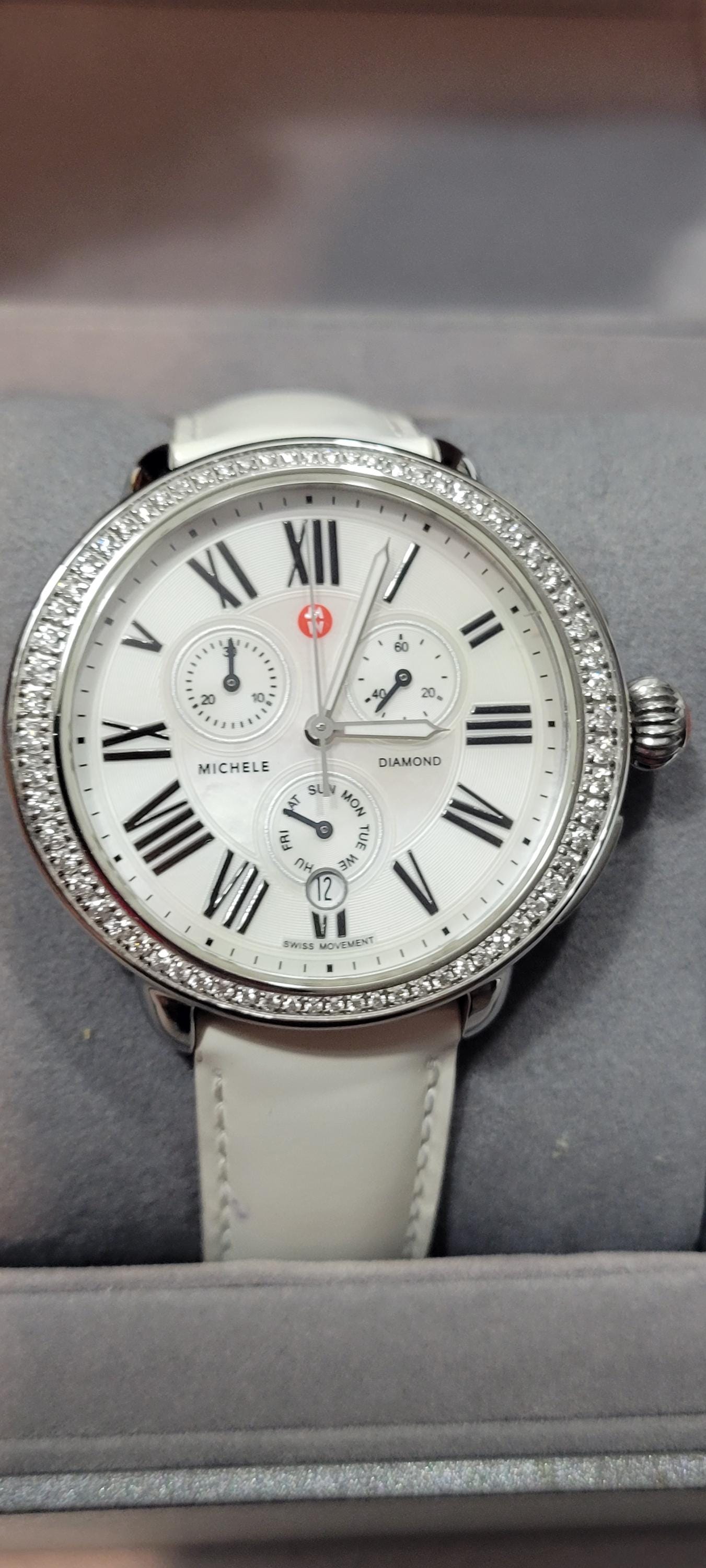 MICHELE Serein Silver Round Face Stainless Steel Watch Michele Serein Watch - MW21D01A1981 | The RealReal main image 3