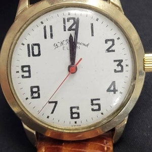 RARE 1960s B.W. Raymond ELGIN 10k GF (873) Swiss Movement 21 Jewels Men&#39;s Watch