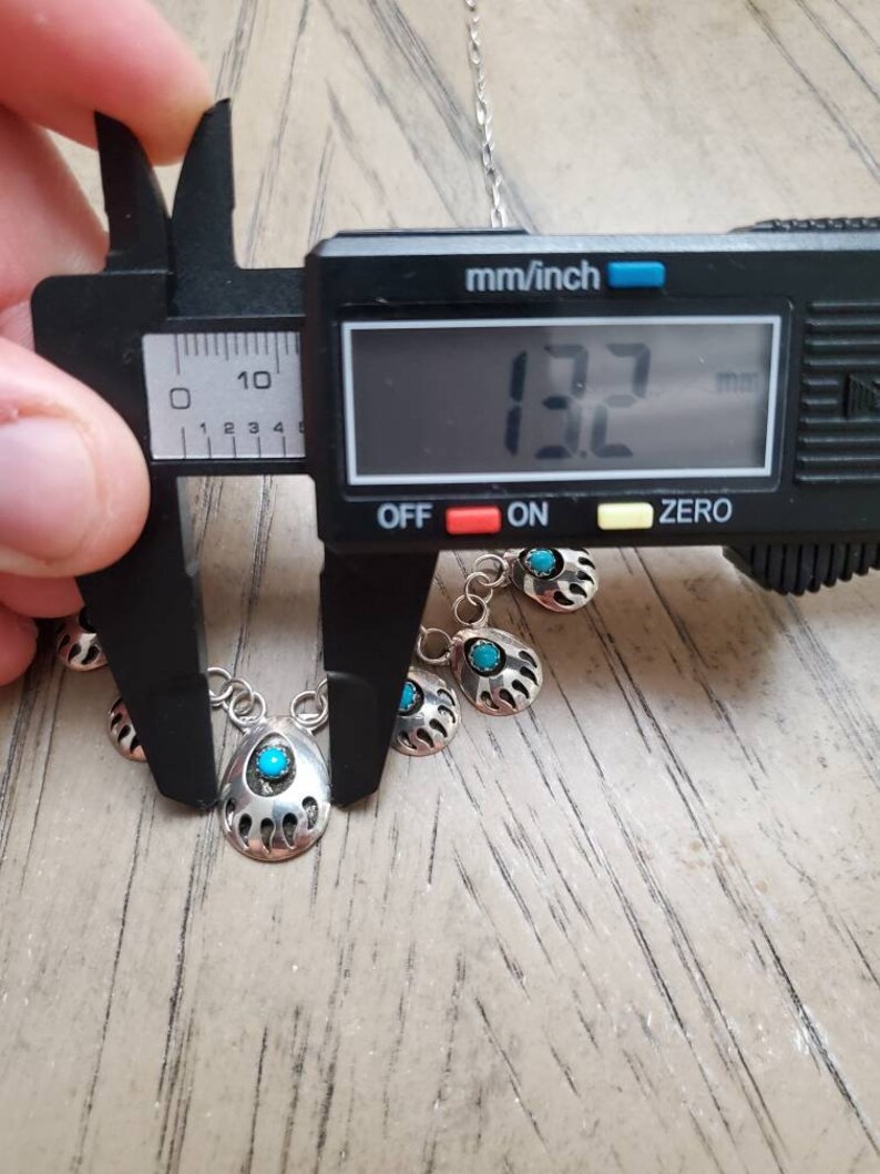 Navajo Vintage Turquoise Bear Paw Sterling Silver Necklace and Earrings ...