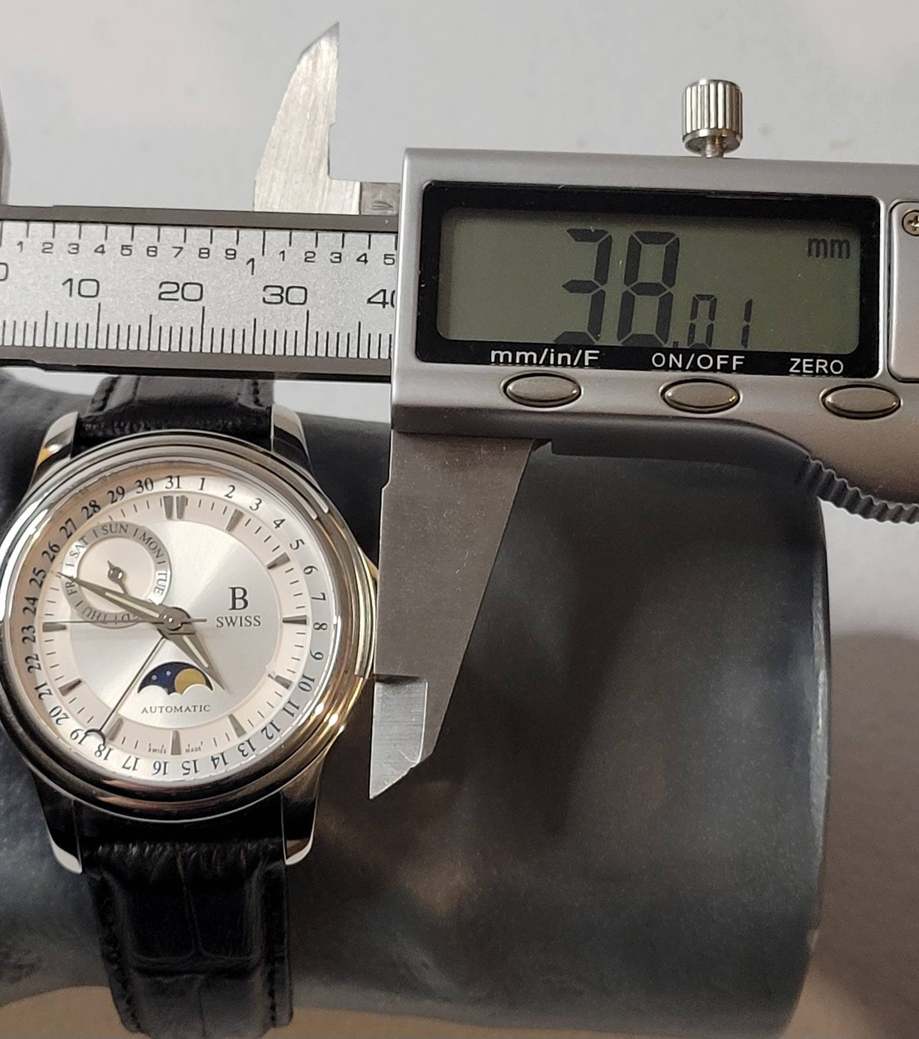 B Swiss Prestige 38mm Moonphase 26 Jewels Automatic Men s Watch Etsy UK