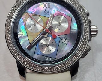 Jacob & Co Diamond Bezel Chrono 38 mm D-2249 Szwajcarski zegarek kwarcowy męski z 23 kamieniami