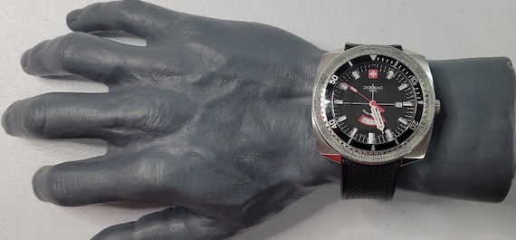 Rare Zodiac Z03701 Super Dragon World Timer Swiss Quartz Men's