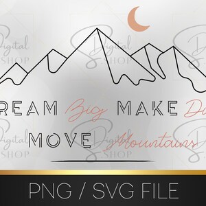 Dream Big Make Dua Move mountains Design, Islamitische SVG, Islamitische PNG, islamitische citaten, moslim sublimatie bestand, moslim ontwerp, digitale download