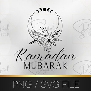 Ramadan Mubarak Moon cycle, Ramadan gift, Eid Gift, Muslim SVG PNG, islamic quotes, muslim sublimation file, Muslim design, digital download
