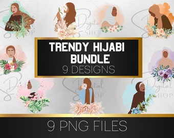 Bundle Hijabi clipart, Islamic Clipart, Muslimah Png, Muslim PNG, Islamic PNG, islamic quotes PNG, muslim sublimation file, digital download