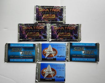 Star Trek skybox cards -7 packs in original packages-2 Inaugural Edition- 2 Season 5 1991-1992-3 master Series -total of 7 packs.