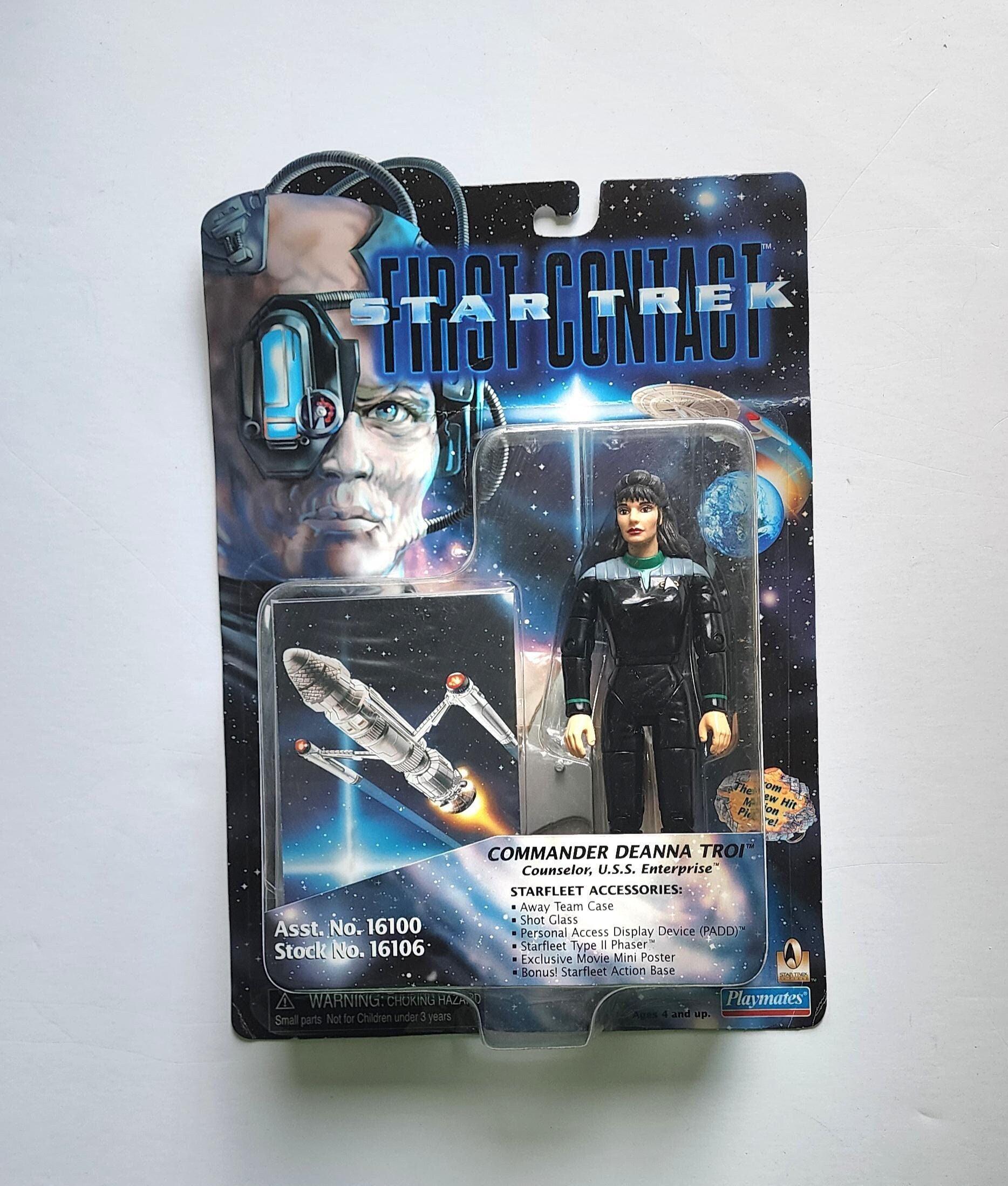 Star Trek -First Contact- 4 Action Figures Collectibles-1990's---Picard--Zefram--Troi--Geordi Limited Edition