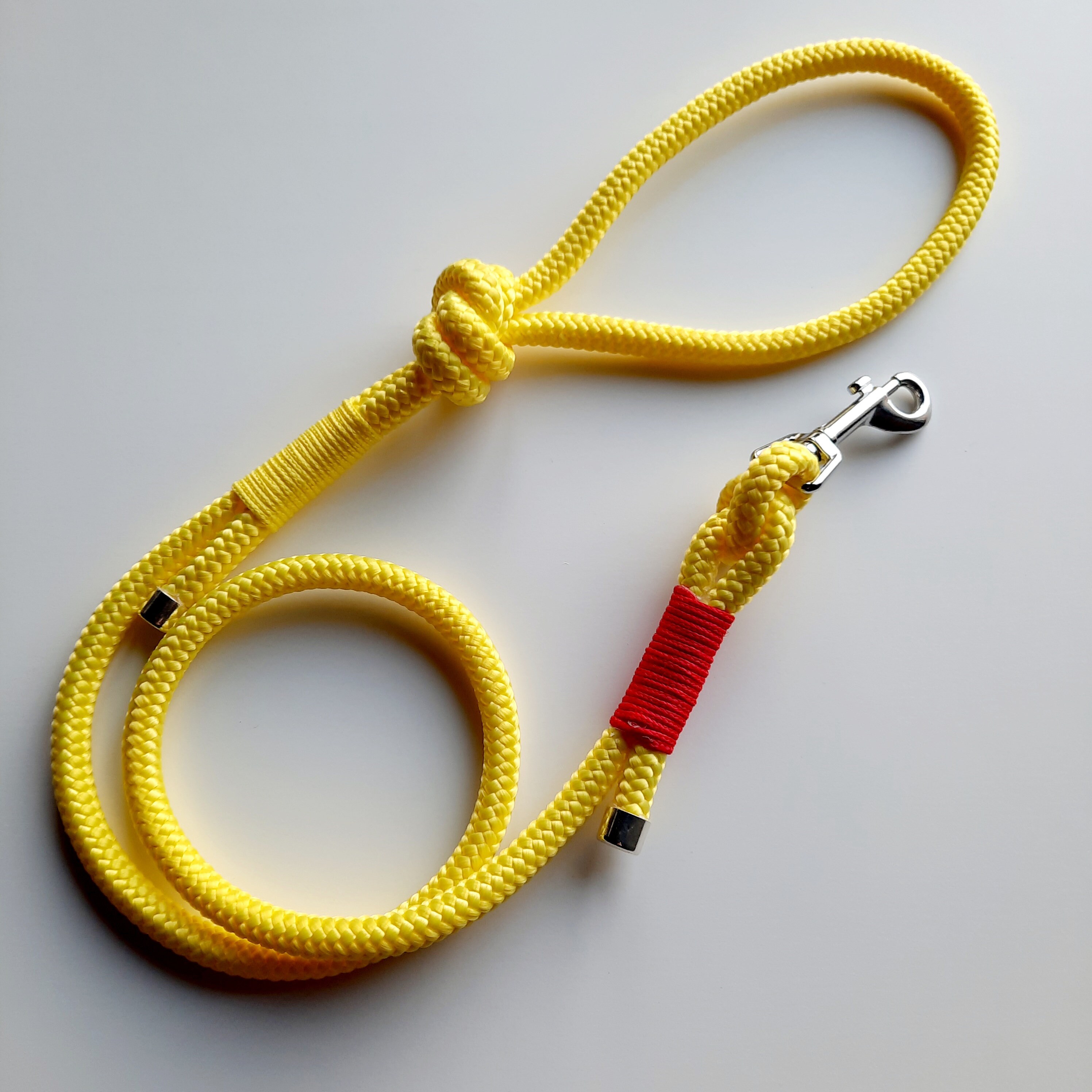 Laisse Jolicorde Jaune Pour Chien - Laisse en Paracorde de 10mm, Fabriquée à La Main France By Jolid