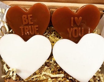 Shea butter Heart Bar Soap, peppermint soap, Mother's Day gift , Candy Heart shaped soap, Soap Set
