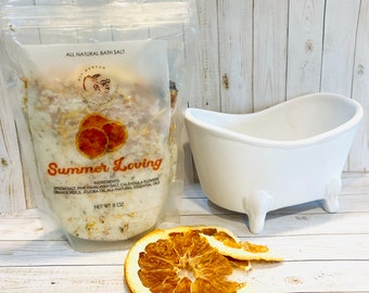 Bath Salt for Relaxation and Rest, Orange Bath Soak for Natural and Refreshing Spa Experience. Self Care Gift for New Mom, Spa Gift for Wife